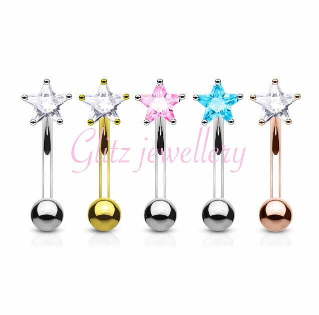 Star barbell for cartilage