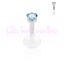 Load image into Gallery viewer, Hear plastic labret
