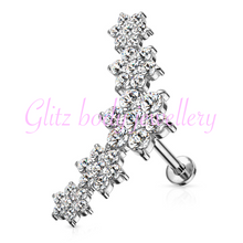 Load image into Gallery viewer, Tragus diath top ear cartilage labret barbell
