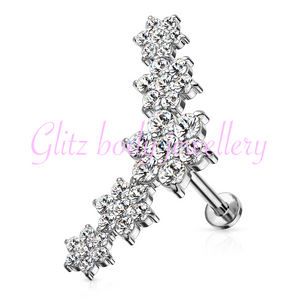 Tragus diath top ear cartilage labret barbell