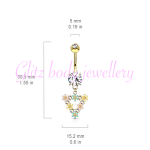 Beautiful triangle belly bar