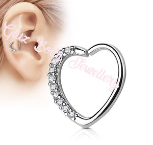 Hoop heart crystal ear decorations