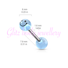 Load image into Gallery viewer, Glow in the dar tongue or nipple bar
