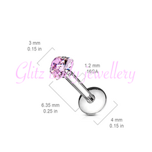 Load image into Gallery viewer, Heart labret 1.2x8 mm
