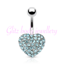 Load image into Gallery viewer, Heart cluster belly bar
