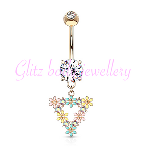 Beautiful triangle belly bar