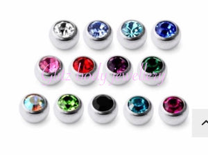 2.5mm gem balls for lip and cartilage piercings (ears)