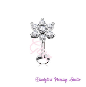 Flower labret crystals