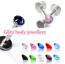 Load image into Gallery viewer, gem ball labret 3 sizes of gem
