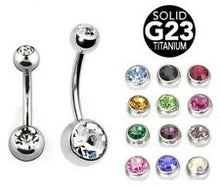 Load image into Gallery viewer, titanium belly bar choose size
